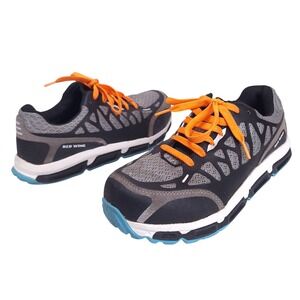 Red Wing Steel Toe Safety Work Shoes Women 8.5D Lace Up Gray Orange Sneaker 2338